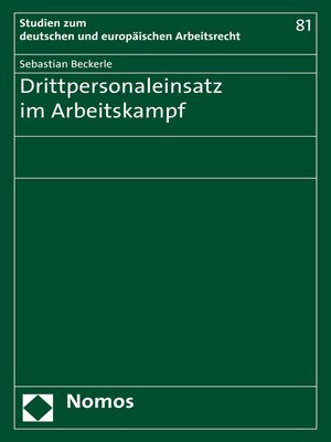 cover image of Drittpersonaleinsatz im Arbeitskampf